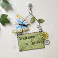 thumbnail image 2 of Iron Painting Butterfly Flower Wall Plaque Welcome Sign Garden Ornament Decor, 2 of 4