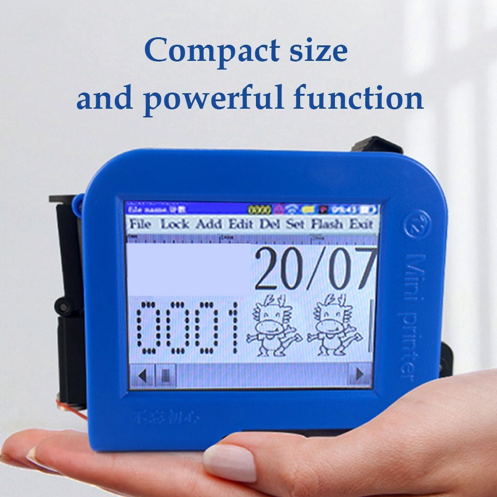 Portable Mini Label Printer 12.7mm Handheld Batch Number QR Code Packaging Bag Printing Encoder ,Versatile Surface Compatibility