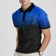 thumbnail image 1 of Blusa y camisa de manga corta con cuello vuelto para hombre, informal, holgada, a la moda, con botones, de poliéster, 1 of 5