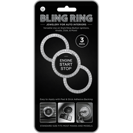 Bling Ring Auto Interior Jewelry Applies to Most Vehicle Interiors - 3 Pack