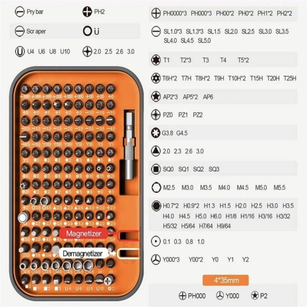 130-in-1 Precision Magnetic Screwdriver Bit Set with 120 Bits 10 Tools Repair Tool