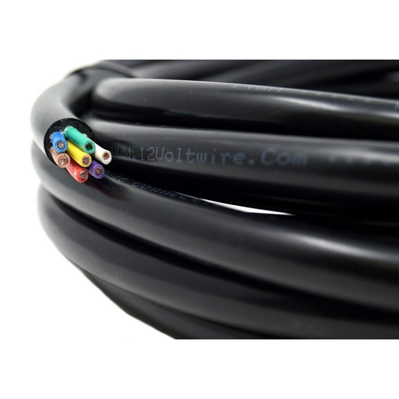 7-Way Trailer Wire Harness 14 Ga. 50 Ft. Insulated Stranded Copper Clad Molded Cable