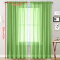 thumbnail image 3 of Cortinas transparentes Sala de estar Bolsillo con barra Paneles de cortina de ventana Dormitorio Cor Abanopi Verde/140W*260L, 3 of 7