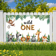 thumbnail image 6 of Animal Theme Birthday Banner Jungle Animals Wild One for Kids Party First Birthday Celebration, 6 of 7