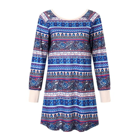 

Richie House Women s Print Shirt Dress Pajama Sleepwear RHW2833