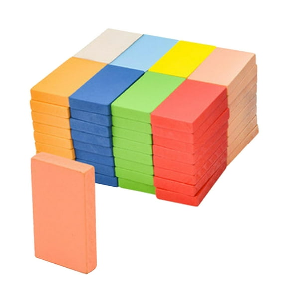 lionlar 80Pcs Colorful Wooden Building Blocks Educational Games Racing Toy Game Building