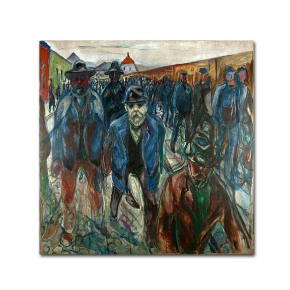 Trademark Fine Art 'Workers On Their Way Home' Canvas Art by Edvard Munch
