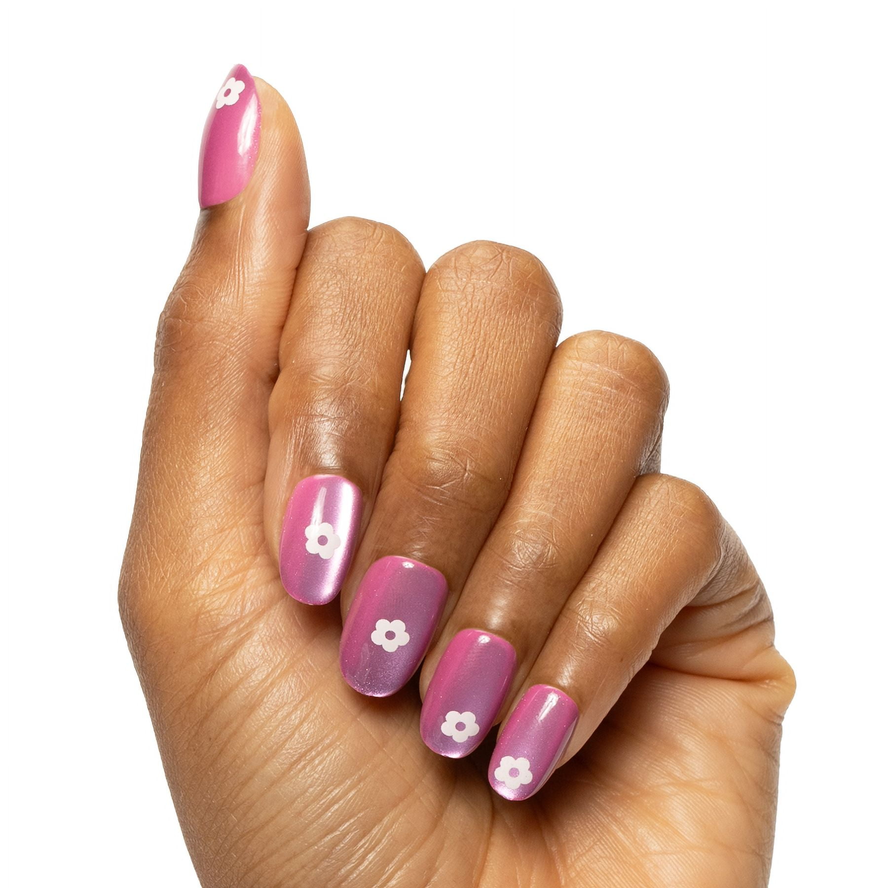 Olive & June Instant Mani Maximalist Medium Oval Press-On Nails, Sparkle Floral, 42 Pieces