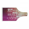 thumbnail image 1 of Fitness Cutting Board, Typographic Design with Be Active Be Healthy Be Happy Words, Decorative Tempered Glass Cutting and Serving Board, Wine Bottle Shape, Fuchsia White Peach, by Ambesonne, 1 of 1