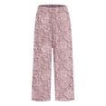 thumbnail image 4 of Women's Casual Pants Women'S Floral Embroidered Lace Printed Loose Pocket Patchwork Casual Pants,Pink Women's Casual Pants L, 4 of 5