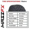 thumbnail image 3 of MASSFX 15x6-6 Turf Tire for outdoor power equipment and lawn mowers 4-Ply, 3 of 9