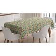 thumbnail image 1 of Fruits Tablecloth, Hibiscus Flower with Watermelon Slices Exotic Pineapple and Banana Minimalist Design, Rectangle Satin Table Cover for Dining Room and Kitchen, 60" X 90", Multicolor, by Ambesonne, 1 of 2