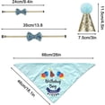 thumbnail image 2 of Sombrero decorativo para perro para fiestas Sombrero decorativo para fiestas Accesorios para animales Bufanda triangular Accesorios para perros para fiestas Lazo, decoración de cumpleaños (azul), 2 of 5