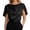 Black, variant on Women’S Cowl Neck Satin Short Sleeve Blouse, Draped Neckline Elegant Office Casual Top, Smooth Silky Polyester Fabric, 1pc, Sizes S M L XL XXL