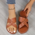 thumbnail image 2 of asddcavvf Ladies Summer Casual Retro Colour Blocking Beach Non Slip Outside Wear Large Size Soft Lea, 2 of 8