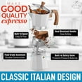 thumbnail image 2 of Zulay Kitchen Italian Style 5.5 Espresso Cup Moka Pot Classic Stovetop Espresso Maker White, 2 of 7