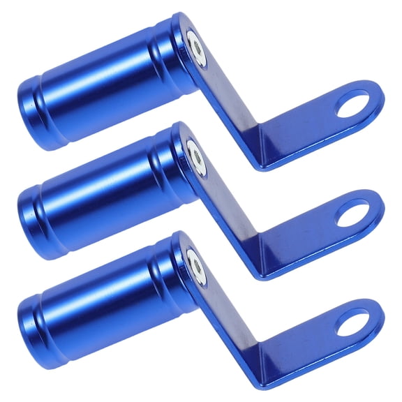 OUNONA 3Pcs Blue Aluminum Motorcycle Rearview Mirror Mount Extension Post Adjustable Vibration Reduction