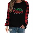 thumbnail image 1 of Timegard Hauts à Manches Longues pour Femmes Imprimé de Noël Col Rond Blouse Ample Confortable Automne Hauts Décontractés, 1 of 4