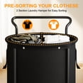 thumbnail image 5 of BGTREND 160L Rolling Laundry Hamper with Removable Bag, Round Steel Frame and Handle, Ideal for Dorm & Laundry Room , Black, 5 of 10