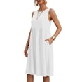 thumbnail image 6 of NTACZA Summer Dresses Cotton Linen Sleeveless A-line with Pockets Midi Casual, 6 of 9