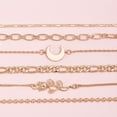 thumbnail image 3 of Pulsera con seis cuentas combinadas, pulsera redonda con luna en capas, pulsera con flores surtidas, 3 of 6