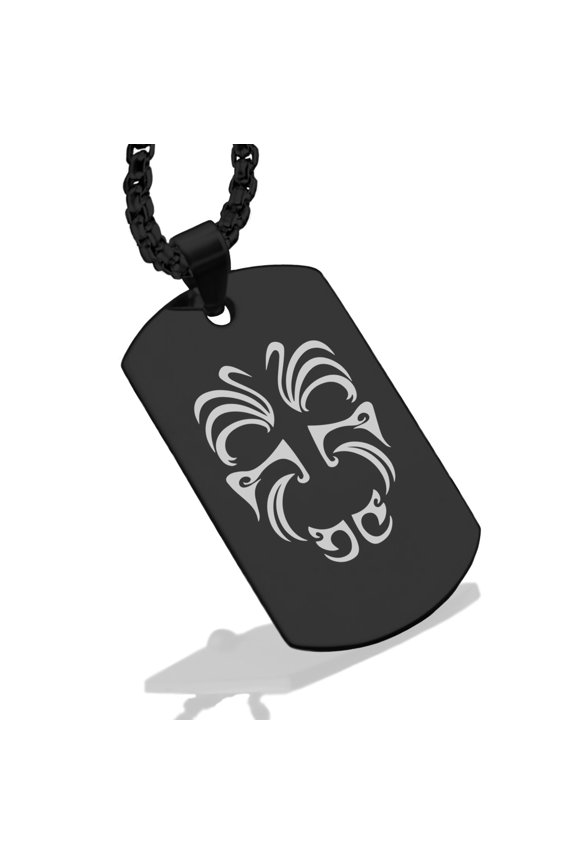 Stainless Steel Maori Warrior Champion Dog Tag Pendant Necklace