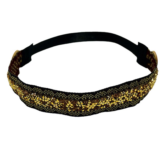 Banda de cabello de brillo diadema de protección para la cabeza con botones Decoraciones de protección auditiva Accesorios para mujeres para detectar oro Inevent AP009283-06B