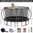 thumbnail image 5 of Kumix Trampoline 14FT 1400LBS Trampoline for 2-3 Adults/ 7-8 Kids, Recreational Trampoline with Enclosure, Basketball Hoop, Wind Stakes and More Gifts, Outdoor Galvanized Full Spray Trampoline, 5 of 9