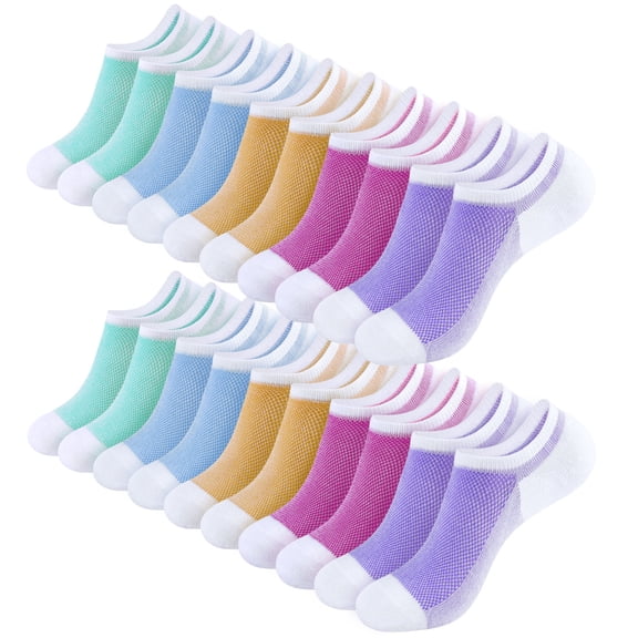 LOOIKOOS 10 Pairs Womens No Show Socks Low Cut Lightweight Invisible Flat Boat Casual Short Socks for Women