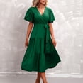 thumbnail image 5 of Gspmoly Robe d'Été, Robe Décontractée pour Femme avec Poches, Robe d'Été à Imprimé Floral, Robe Courte à Col en V, Robes Formelles pour Femmes, Offres Prime, 5 of 5