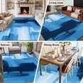 thumbnail image 5 of Ombre Blue Area Rugs 8'x10', Washable Small Throw Rugs for Living Room Patio, Modern Abstract Oil Painting Geometric Artwork Indoor Outdoor Rug Non-Slip Low Pile Carpet Runner Reversible Floor Mats, 5 of 8