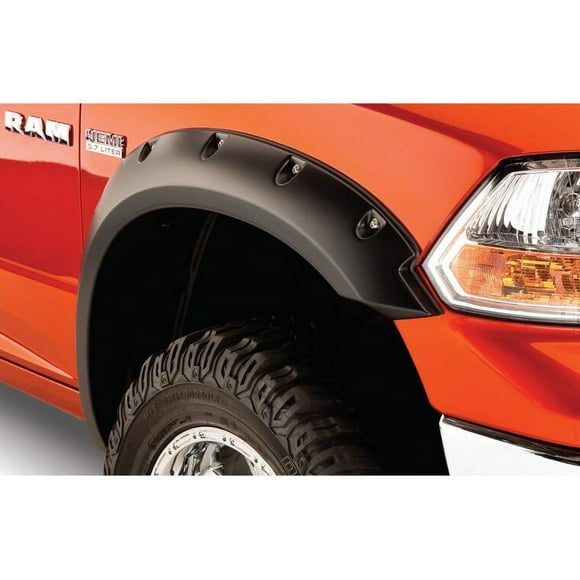 Bushwacker Fender Flare 50037-02 Pocket Style; 2-1/2 Inch Tire Coverage; Matte Black; Dura-Flex 2000 ABS Smooth Plastic; 4-3/4 Inch Flare Height; Set Of 2