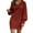 Wine, variant on Plus Size Sweater Dress Women's Long Sleeve Fashion Solid Medium Length Wool Knitted Sweater Dress Long Sweaters for Women Black S