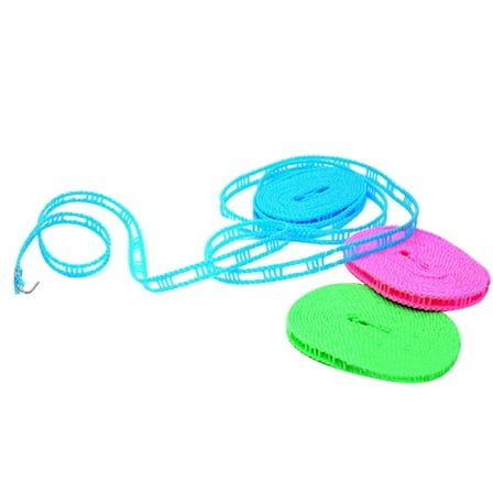 Zehuanyu 3 Meters Adjustable Windproof Nylon Outdoor Anti Slide Drying Clothes Hanger Clothesline Rope Line Cord String Camping Supplies (Random Color)
