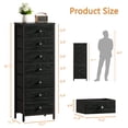 thumbnail image 3 of Satifur 7-Drawer Tall Dresser Bedside Fabric Nightstand Closet Organizer Unit with Storage,Black Oak, 3 of 7
