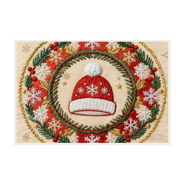 Felpudo navideño con decoración navideña para exteriores, alfombra bordada para baño, diseño de flor de Pascua y sombreros, alfombra de entrada rústica, felpudo de bienvenida navideño.