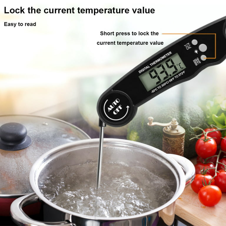BE-TOOL Food Probe Temperaure Meter 2 Temperature Displays Oven Digital  Temperaure Meter for BBQ Grilling Steak Baking Frying Kitchen (Red) 