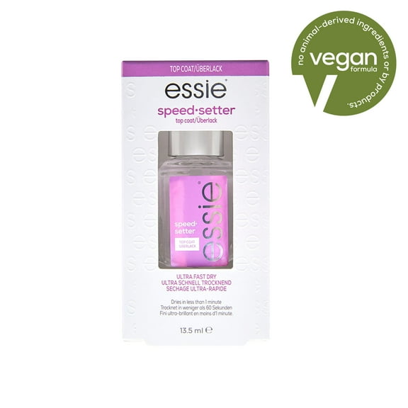 essie Nail Polish, Speed Setter Top Coat, Clear, 0.46 fl oz Bottle