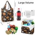 thumbnail image 3 of 5 Pack Foldable Shopping Bag,Happy Halloween Pumpkin Pattern Reusable Grocery Bags with Pockets,Large Reusable Tote Bags with Handles Waterproof & Lightweight, 3 of 6