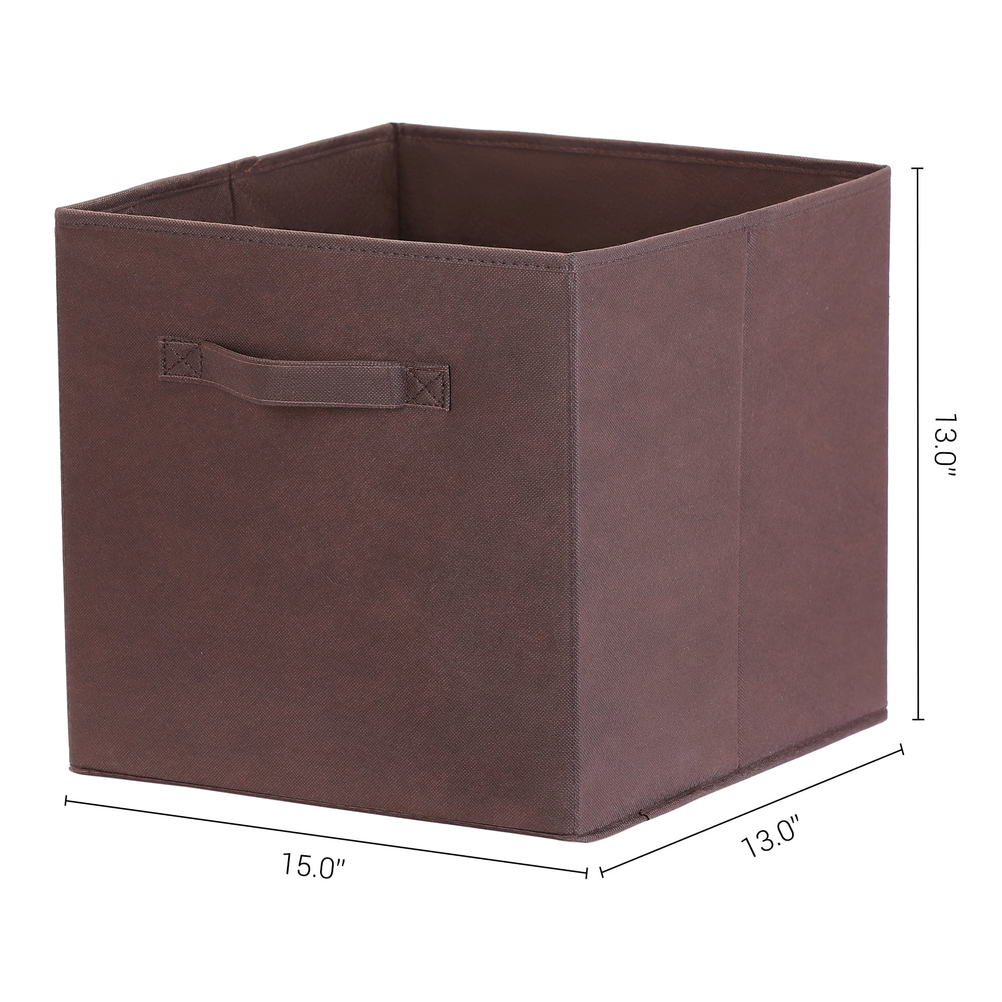 Unique Bargains Fabric Storage Cube Storage Bin Coffee 15*13*13in