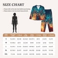 thumbnail image 4 of Honeii Celestial Stag Cosmic Glow Print Women's Pajama Sets Long Sleeve Button Down Sleepwear Nightwear Soft Pjs Lounge Sets 2PCS-XX-Large, 4 of 7