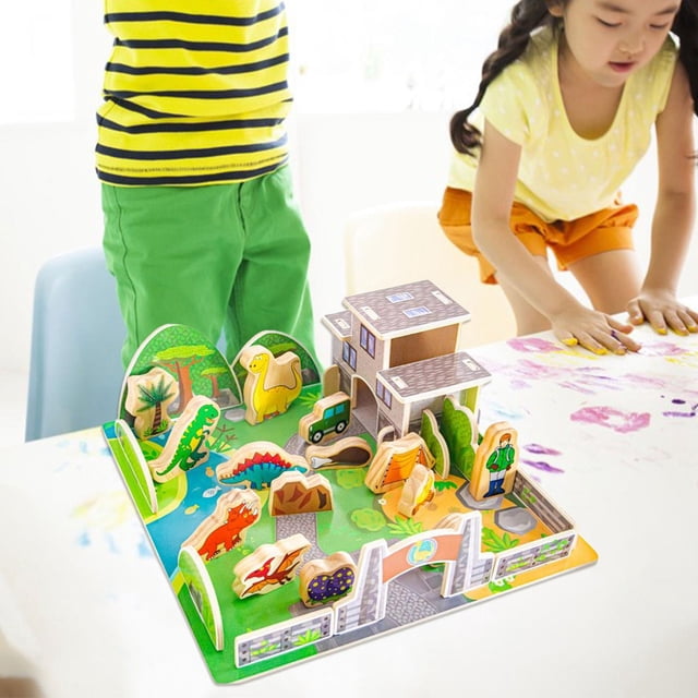 Papel de rompecabezas 3D de dibujos animados, rompecabezas tridimensional, juguetes de iluminación, modelo de ensamblaje, juguete de desarrollo, Dinosaurio