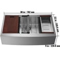 thumbnail image 6 of KFFKFF 30''x22'' Kitchen Sink, Farmhouse Kitchen Stainless Steel Sink,  Drop-In Single Bowl with Multi-functional Accessories, Ideal for Home Dishwasher, Preparation Area, 6 of 9