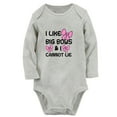 thumbnail image 2 of iDzn I like Big Bows and I Cannot Lie Funny Rompers, Newborn Baby Unisex Bodysuits, Infant Jumpsuits, Toddler Kids Long Sleeve Oufits (Gray, 0-6 Months), 2 of 5