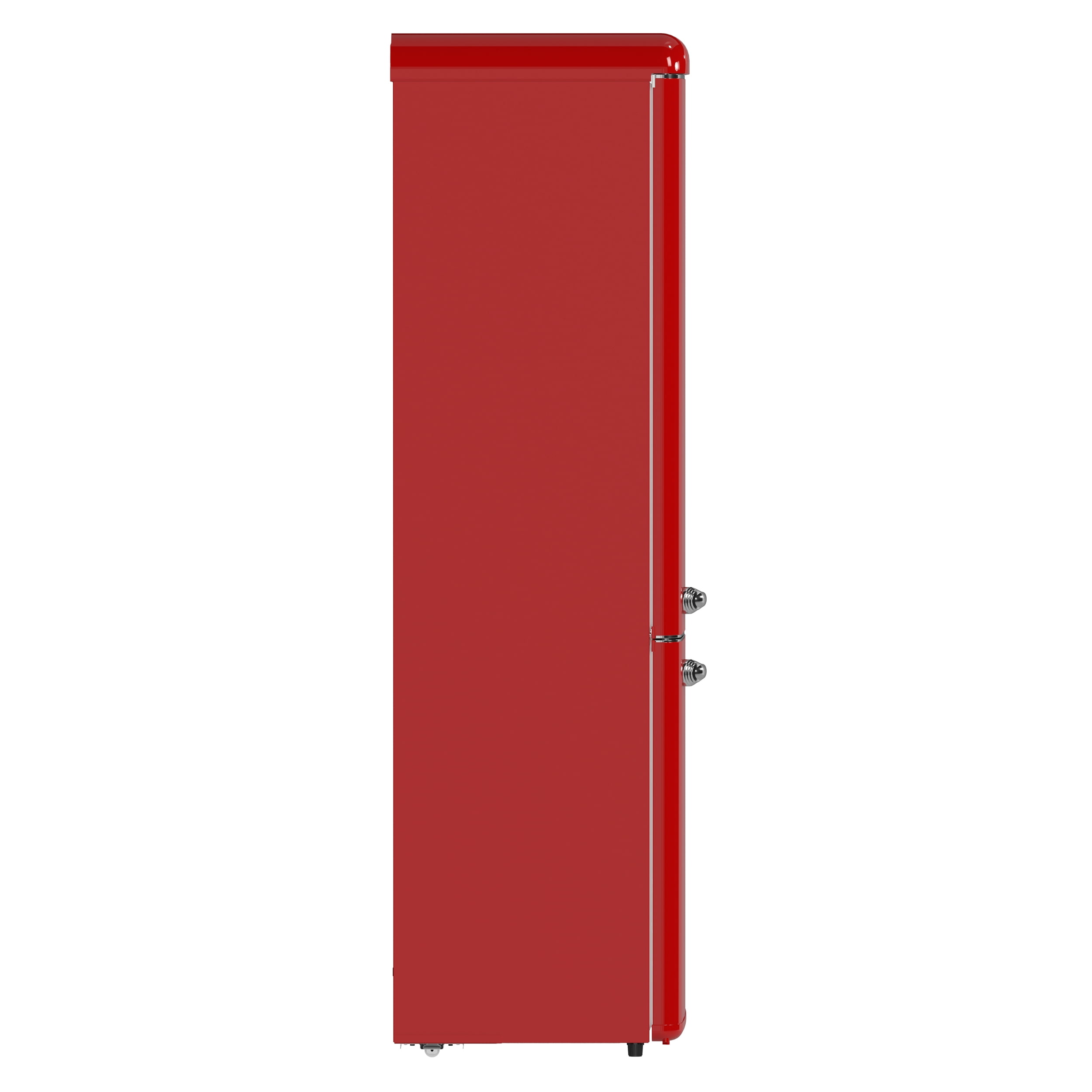 Forno Storico 22-Inch Retro bottom freezer Fridge in Red, 9 cu.ft, silver handle