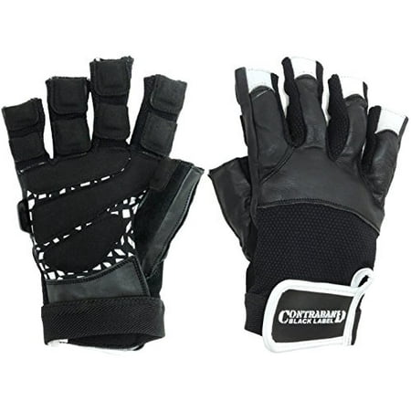 Contraband Black Label 5830 Premium Leather Weight Lifting Gloves w/Super Grip Pads (PAIR)