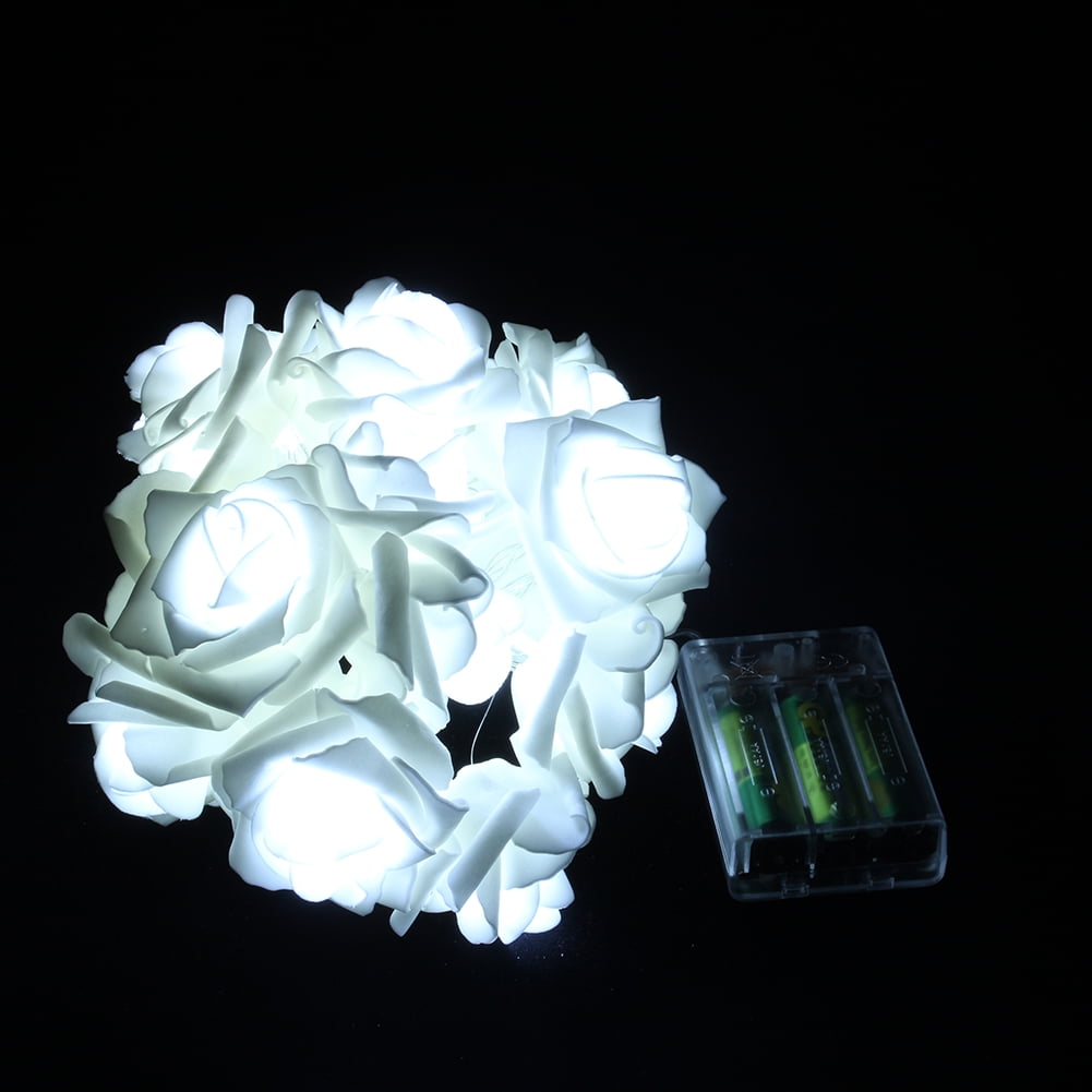 Yosoo 20 Led Rose Flower Fairy Light Wedding Party Xmas String Battery Bedroom Decor 20 Led Rose Flower String Lights 20 Led String Fairy Light