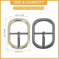 thumbnail image 2 of Uxcell Single Prong Belt Buckle, Metal Center Bar Oval Replacement Buckle for Belt Purse Making Leather Hardware Bronze/Black 1 Inch, 2 of 6