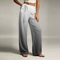 thumbnail image 7 of Danhjin Women's Gradient Pants Wide Leg High Elastic Waist with Drawstring Print Fashion Flowy Palazzo Loose Vacation Trousers, 7 of 7