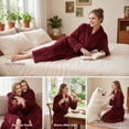 thumbnail image 6 of AMITOFO Fleece Robe for Women Soft Warm Long Plush Bathrobe Slim Elastic Waist Sleepwear Housecoats, 6 of 8